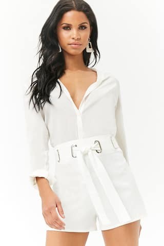 Belted Grommet-Waist Shorts | Forever 21 (US)