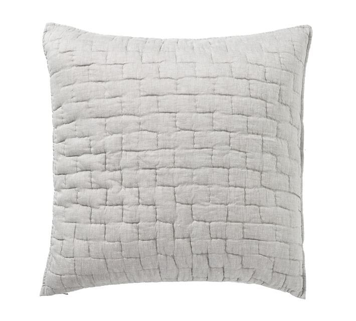 Flagstone Bliss Handcrafted Linen/Cotton Quilted Sham, Euro | Pottery Barn (US)