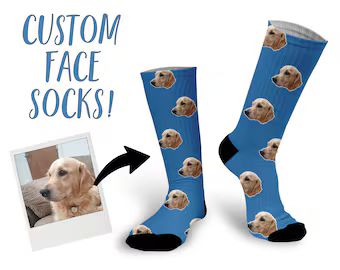 Customized Dog Socks - Put Your Cute Dog on Custom Socks, Dog Lovers, Dog GIft, Dog Personalized,... | Etsy (US)
