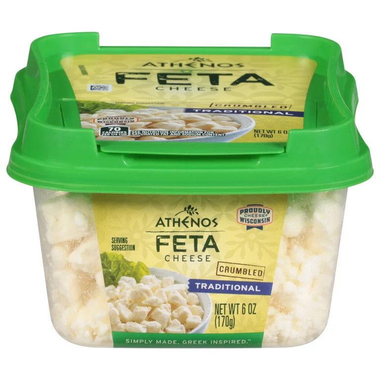 Athenos Traditional Crumbled Feta Cheese 6 oz, Refrigerated, Plastic Tub | Walmart (US)