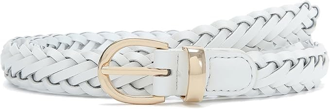 Thin Braided Belts for Women Classic Waist Belt Skinny Woven Strap for Jeans Pants Dress | Amazon (US)