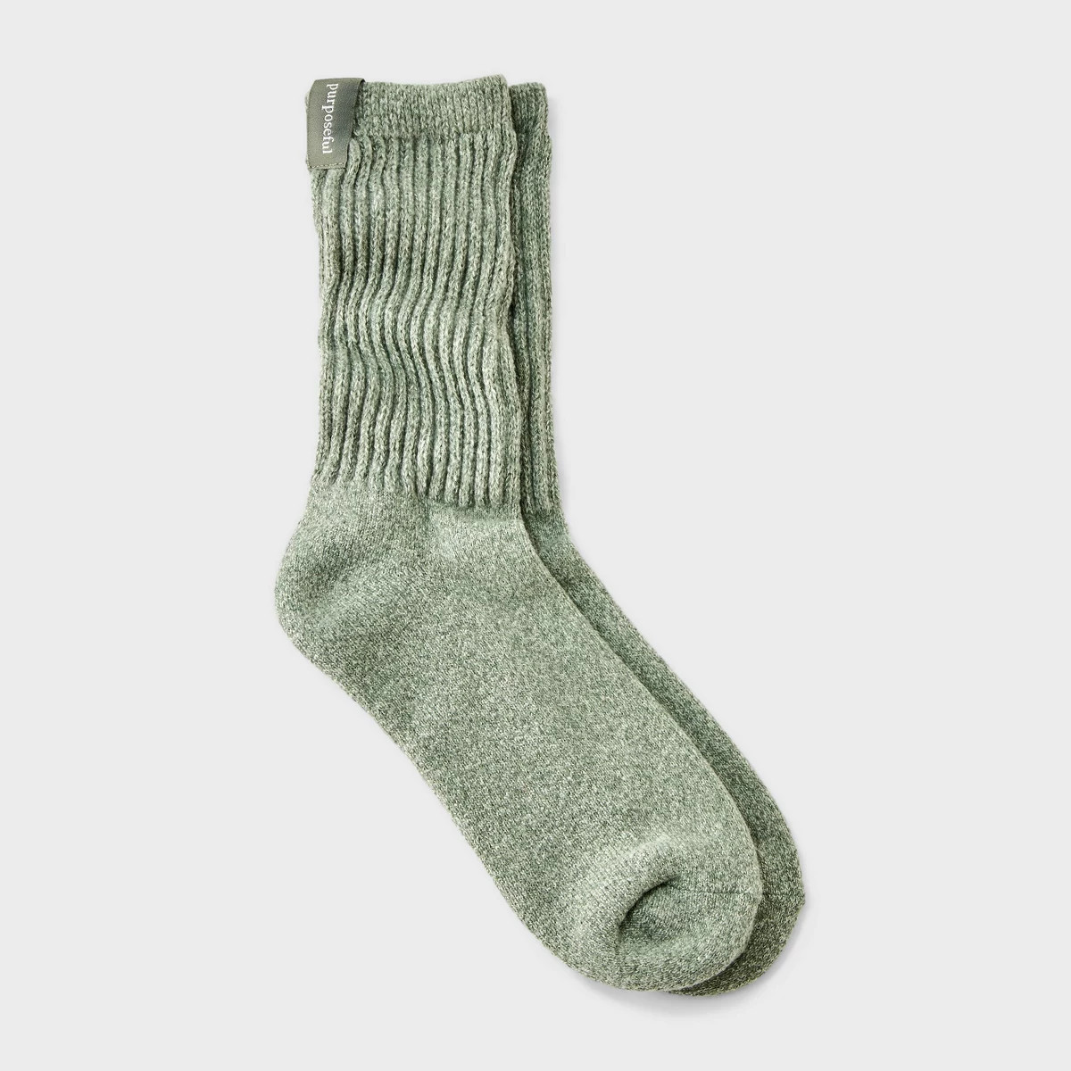 Women's Ultra Soft Ribbed Cushioned Slouch Crew Socks with Woven label - Auden™ 4-10 | Target