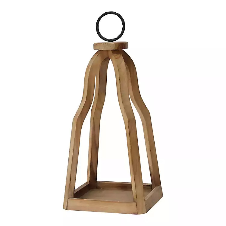 Natural Open Wood Frame Lantern | Kirkland's Home