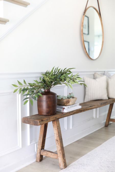 Casual & rustic entryway styling. Be sure to check out my video to see how I transformed this vase from its original state! ❤️ #entryway #ltkhome #rusticdecor #modernrustic #homedecor 

#LTKhome