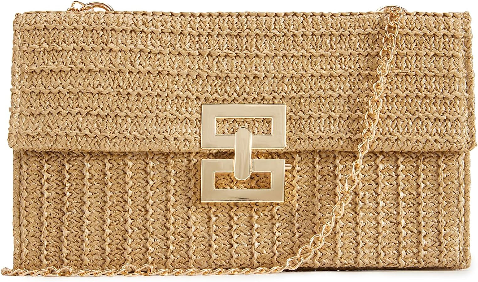 Huralona Women Straw Woven Clutch Purse Pleated Handbag for Summer Beach Vacation Straw Shoulder ... | Amazon (US)