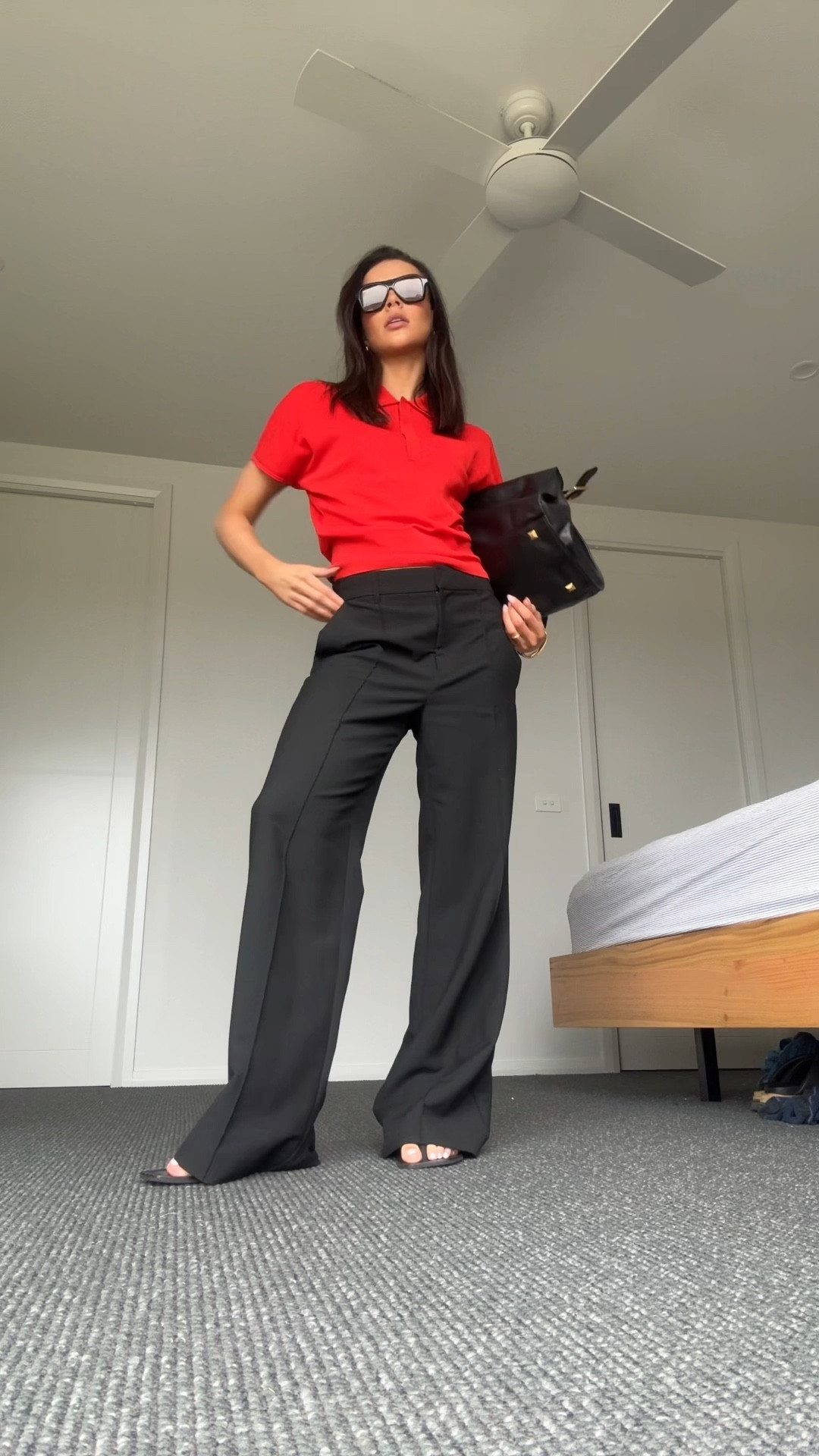 A casual work outfit - black wide leg pant 

#LTKaustralia #LTKmodest