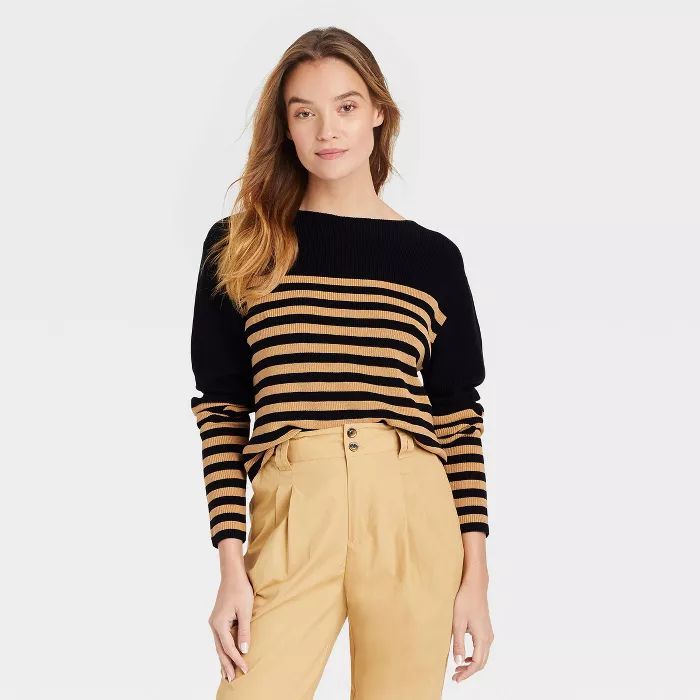 Women's Boat Neck Pullover Sweater - Who What Wear™ Striped | Target