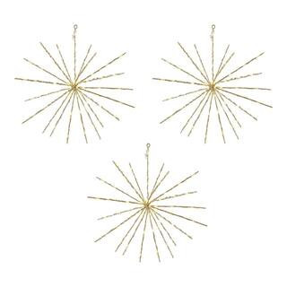 12 in. Battery Operated Twinkling LED Hanging Starburst Lights with Timer (3-Pack) | The Home Depot