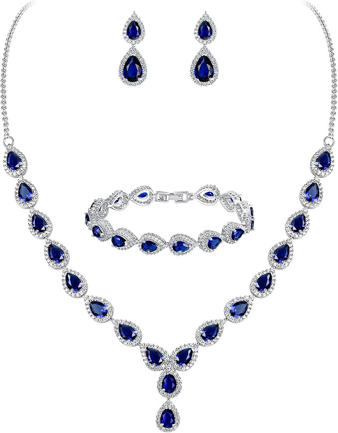 BriLove Wedding Bridal Jewellery Set for Women Teardrop CZ Infinity Figure 8 Y-Necklace Tennis Br... | Amazon (CA)