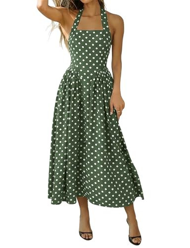 Lingswallow Polka Dot Dress for Women Vintage Tea Party Halter Maxi 2026 | Amazon (US)