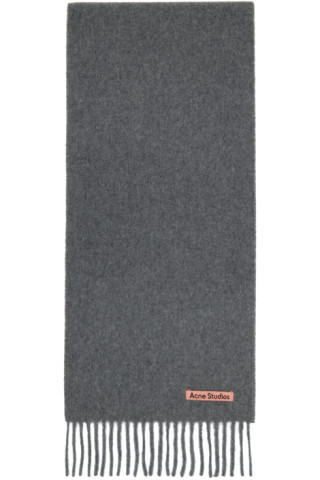 Gray Skinny Fringe Scarf | SSENSE