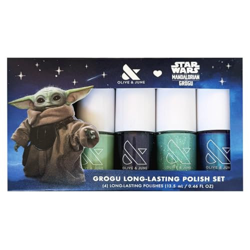 Olive & June Long Lasting Nail Polish | Star Wars: The Mandalorian & Grogu | No Lamp Needed Lasts up to 10 Days | Salon-Quality Gel-Like 15-Free Vegan & Cruelty-Free Chip-Resistant | Grogu Polish Set | Amazon (US)