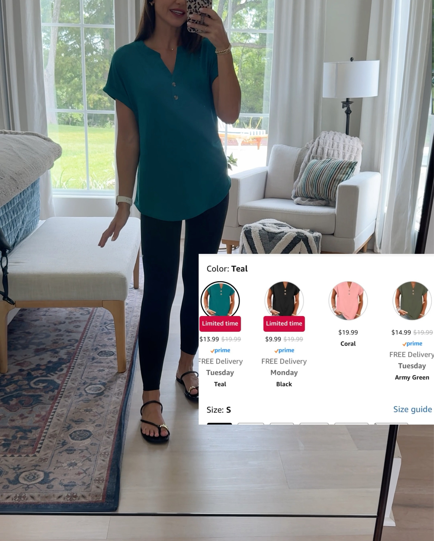 Fit of the day. Needed something super comfy for after shoulder surgery so this loose top is a win with my fav Amazon leggings. 
Wearing a small in top (comes in 28 colors and some on sale for 9.99 right now)
Leggings XS 

#traveloutfit #casual #leggings 