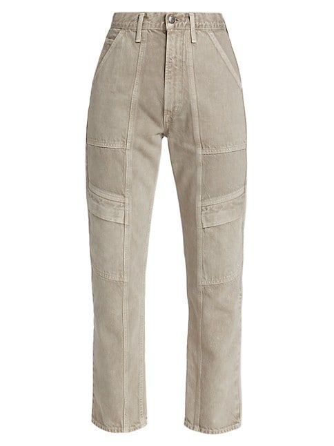 Cooper High-Rise Rigid Straight Cargo Jeans | Saks Fifth Avenue