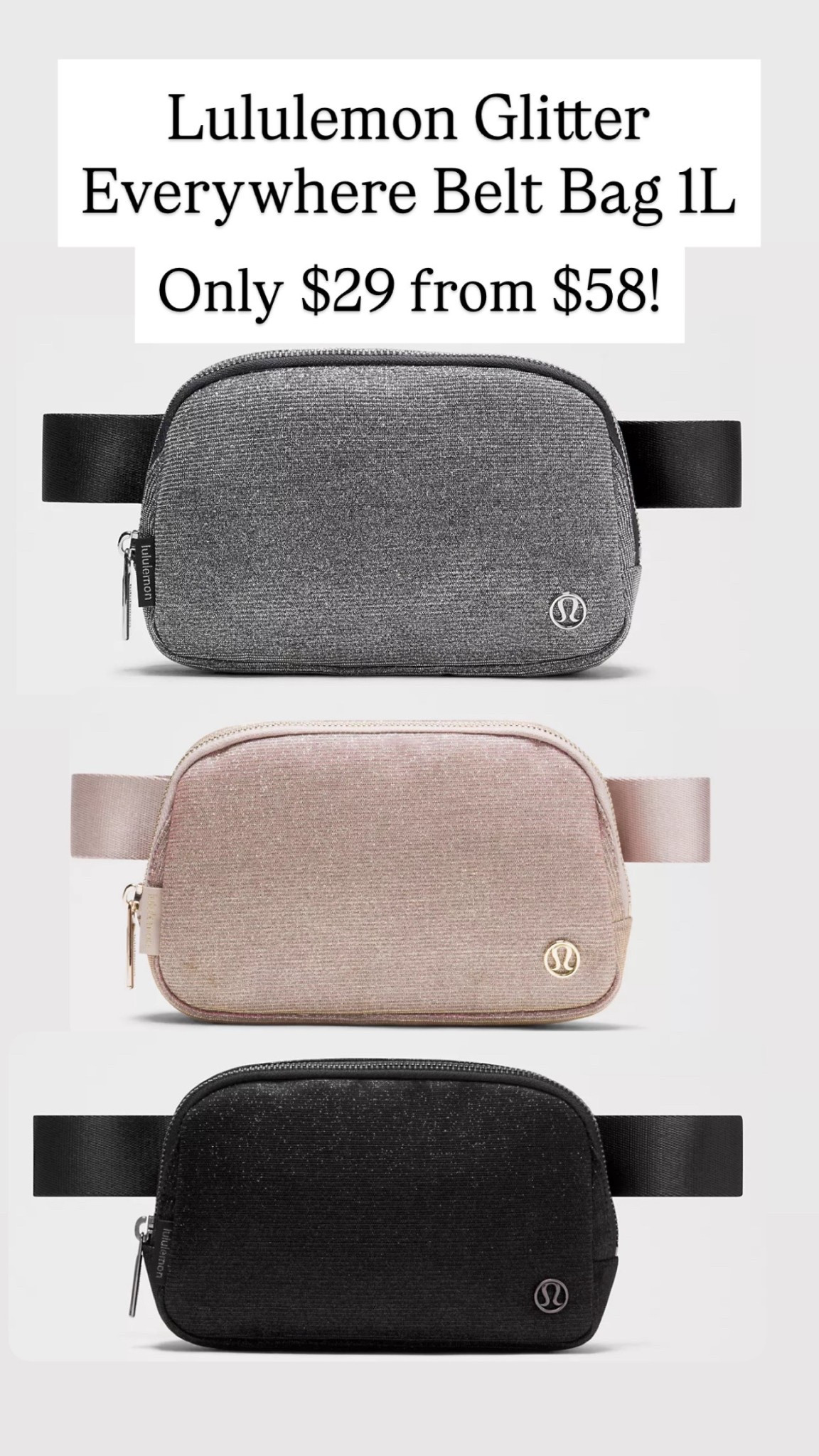 Glitter belt bags!!! Only $29 from $54!!!

#LTKSaleAlert #LTKGiftGuide