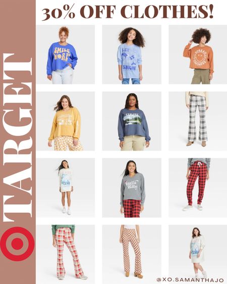 Target 30% off clothes for the family 

Plaid flare sweat pants fall outfits graphic tees graphic sweatshirt sweatshirt dress checkered pants cropped sweatshirt Christmas sweatshirt 

#LTKsalealert #LTKHoliday #LTKunder50