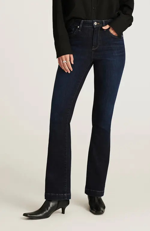 Mavi Jeans Sydney Mid Rise Flare Jeans in Dark Brushed Feather at Nordstrom, Size 29 X 30 | Nordstrom