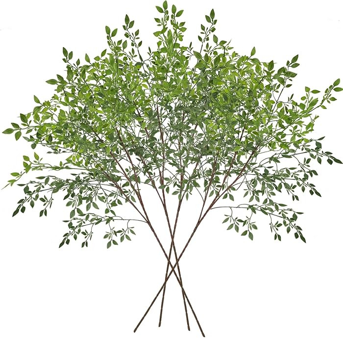 ACJRYO 43" Artificial Nandina Stems (4 Pcs) - Ultra Realistic Faux Bamboo Branches for Vases, Hom... | Amazon (US)