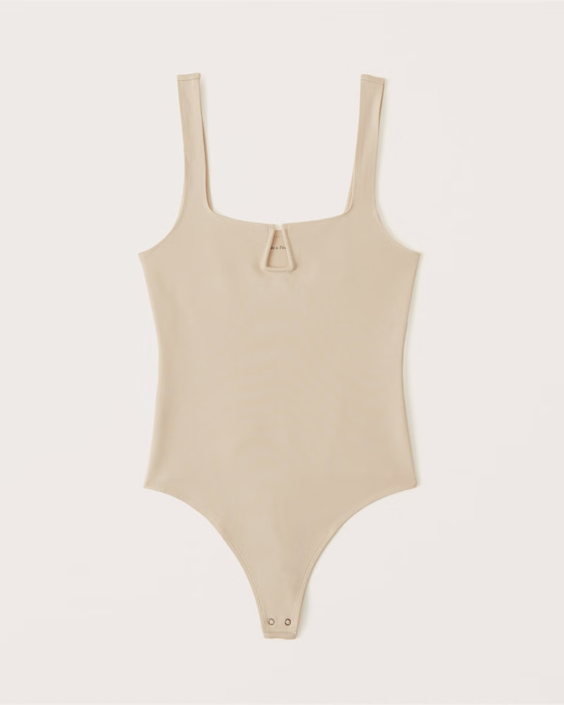 Ponte Notch-Neck Bodysuit | Abercrombie & Fitch (US)
