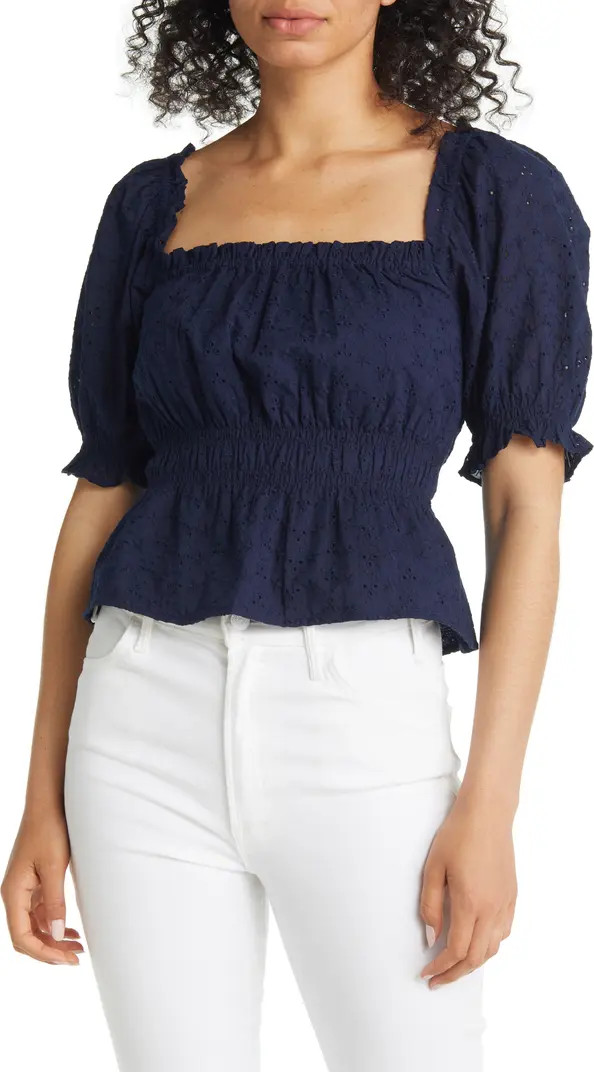 1.STATE Eyelet Peplum Cotton Top | Nordstrom | Nordstrom