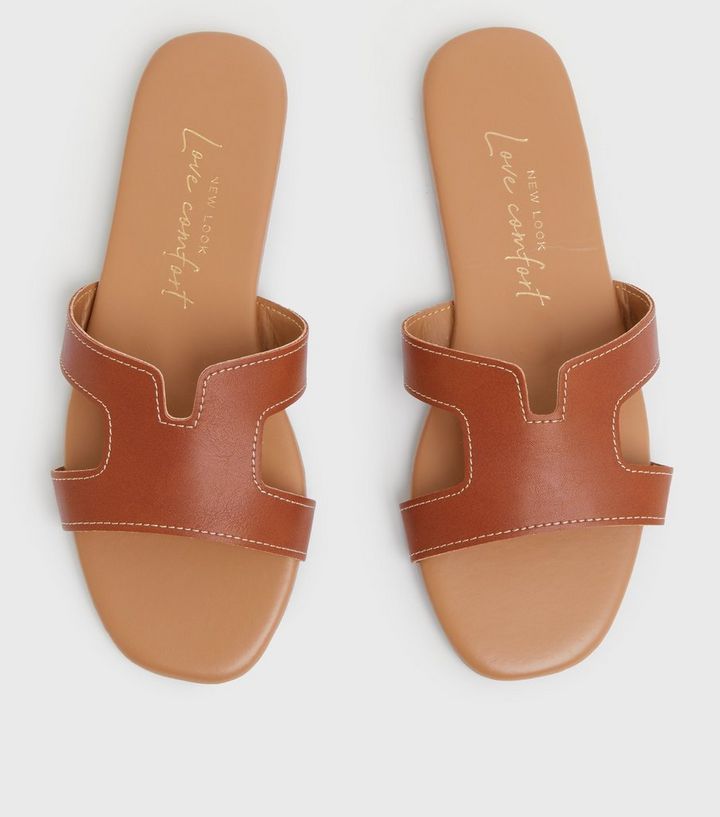 Tan Cut Out Strap Sliders
						
						Add to Saved Items
						Remove from Saved Items | New Look (UK)