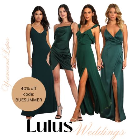 Lulus sale! Take 40% off with code: BYESUMMER on these great dresses. 
Wedding guest dresses, gowns, maxi dresses, floor-length gowns, date night dresses, evening gowns, cocktail dresses, fancy, YoumeandLupus, green

#LTKSeasonal #LTKSale #LTKstyletip