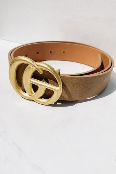 Large G Belt - Matte Beige | Hazel and Olive