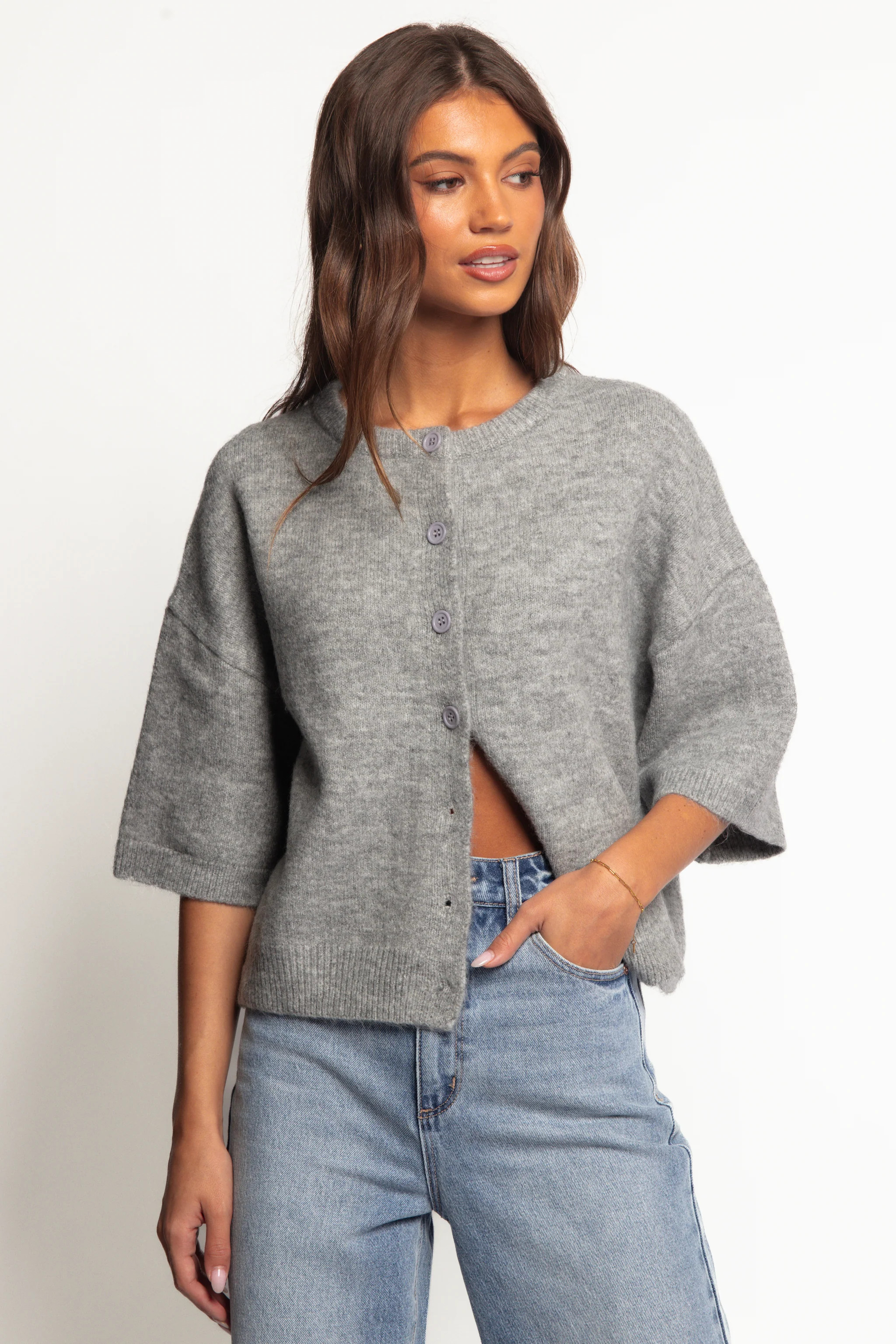 Lilith Knit Top - Grey | Petal & Pup (US)