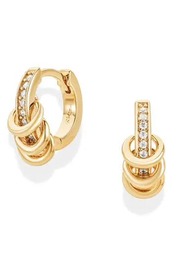 MOD + JO Levi Pavé Hugging Hoop Earrings in Gold at Nordstrom Rack | Nordstrom Rack