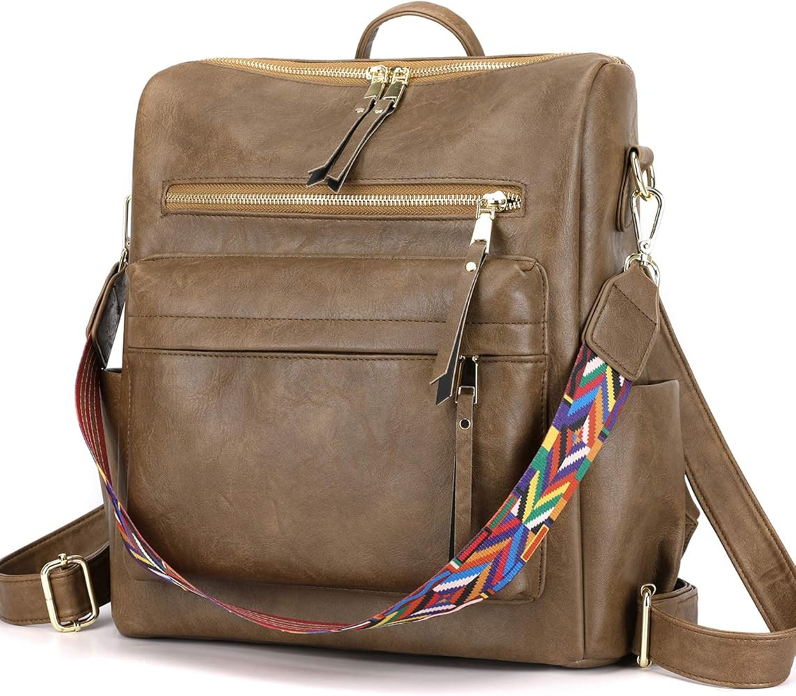 Women's Fashion Backpack Purses Multipurpose Design Handbags and Shoulder Bag PU Leather Travel bag | Amazon (US)