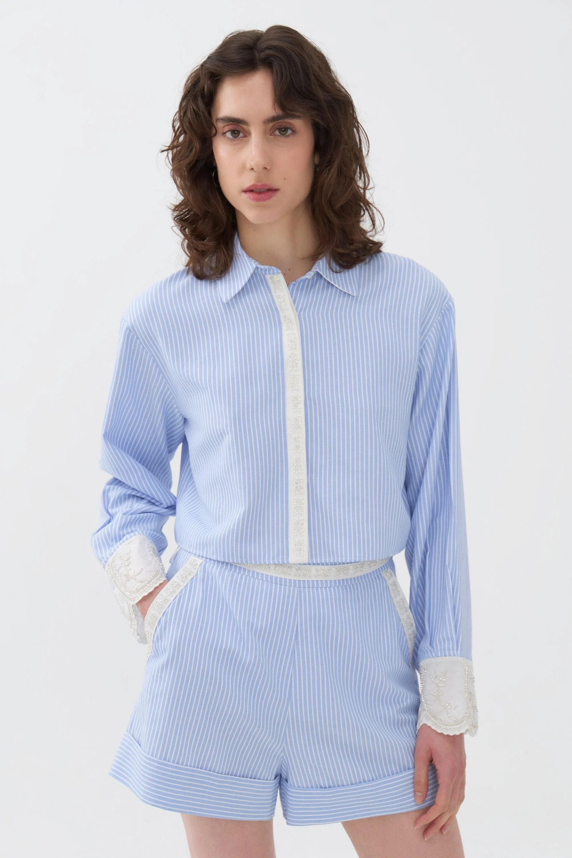Striped Crop Shirt | Shop Simon