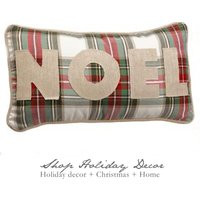 Joy/Noel Plaid Pillow, With Insert, Christmas Pillows, Decorative, Christmas, Decor | Etsy (US)