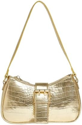 GORGLITTER Women's Y2K PU Leather Shoulder Bag Metallic Buckle Trendy Handbags | Amazon (US)