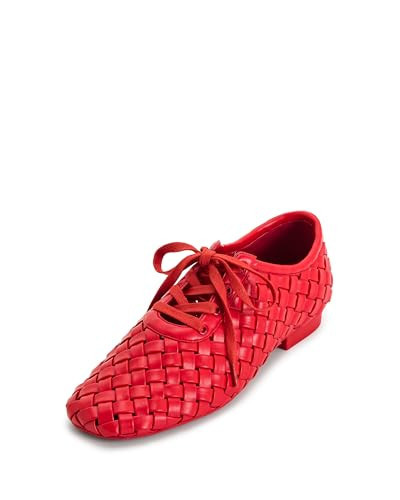 JW PEI Women's Kayla Weave Strap Flat Shoes - Red | Amazon (US)