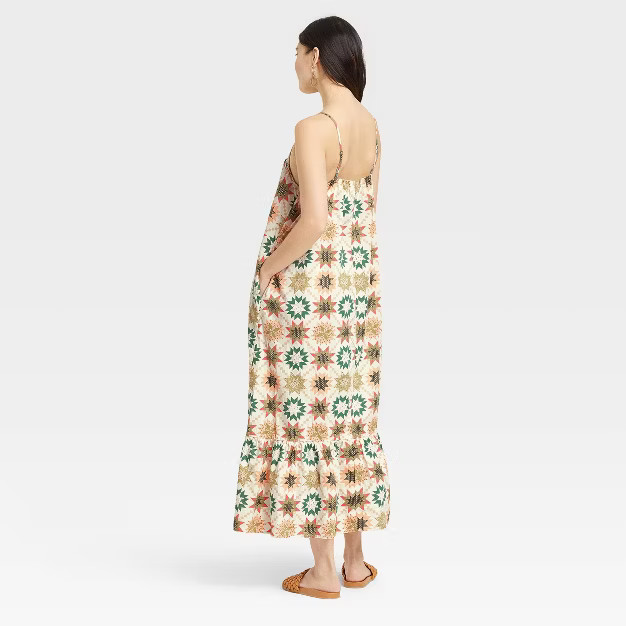 Women's Sleeveless Tiered Dress - Universal Thread™ Cream Ikat | Target