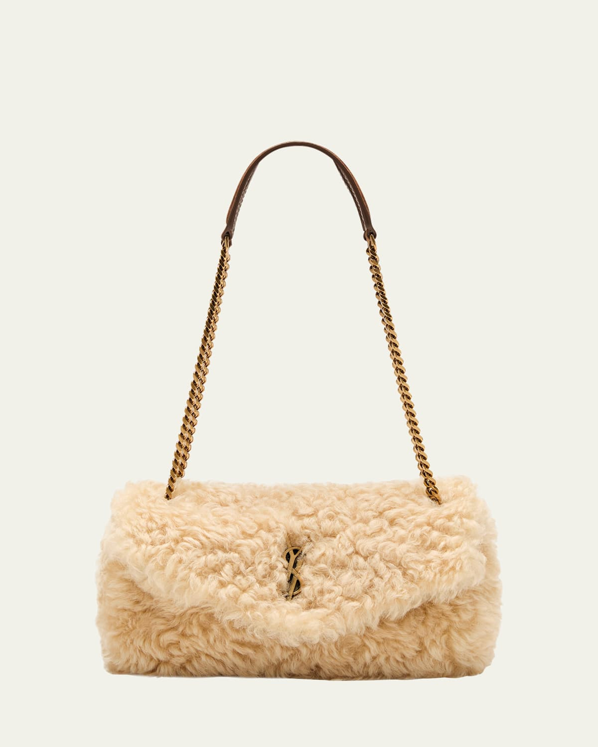 Calypso Small YSL Shoulder Bag in Shearling | Bergdorf Goodman