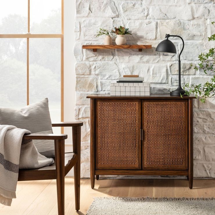 Wood & Cane Storage Cabinet - Hearth & Hand™ with Magnolia | Target