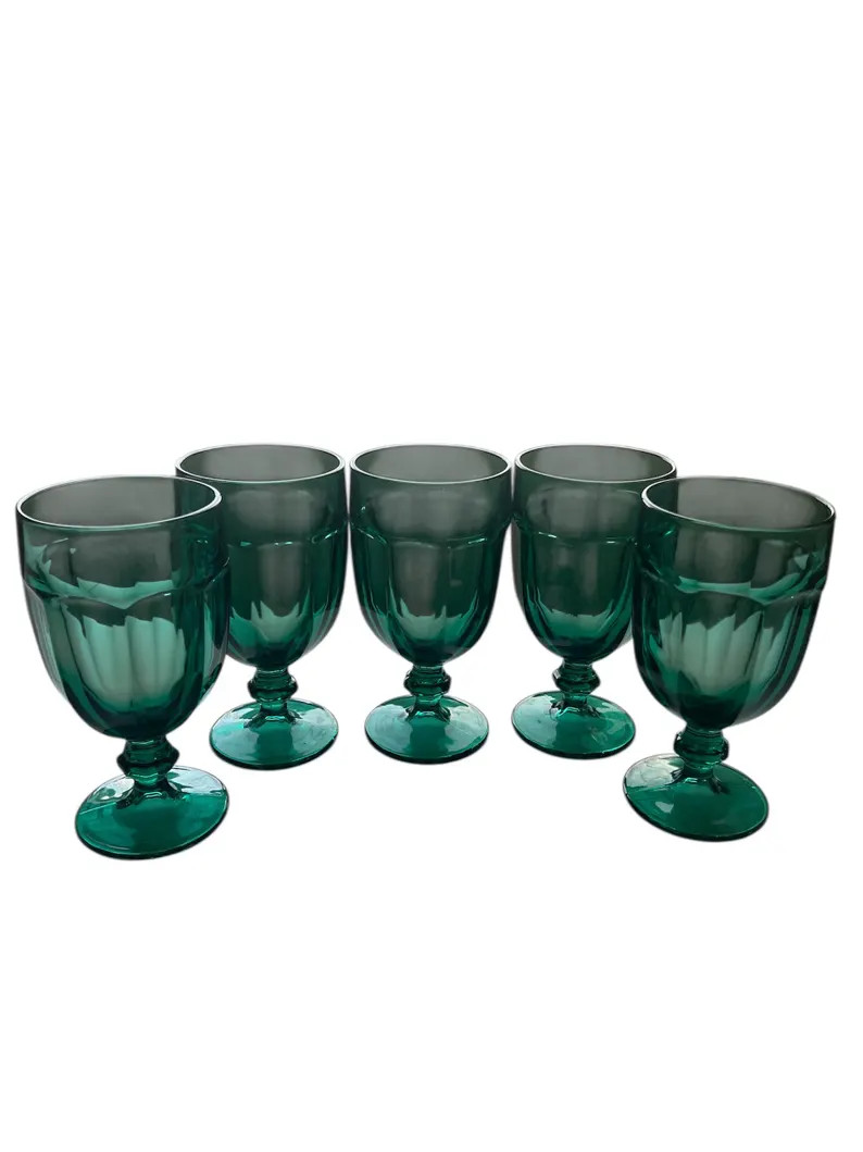 Vintage Libbey Gibraltar Juniper Dark Green Goblets - Set of 5 - Discontinued 7" Iced Tea Water G... | Etsy (Global)