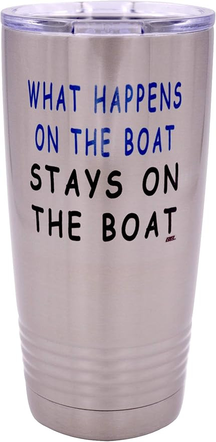 Rogue River Tactical Large Funny Fishing 20 Ounce Travel Tumbler Mug Cup w/Lid What Happens on Th... | Amazon (US)