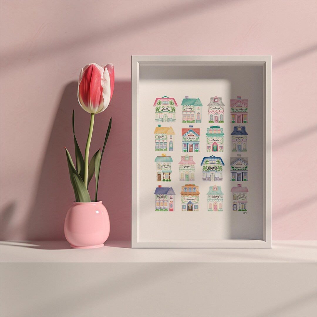 Lenox Spice Village Inspired Print | Hand-drawn | DIGITAL DOWNLOAD | Trendy & Modern Wall Art | 1... | Etsy (US)