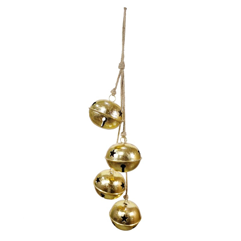 Providence Large Gold Jingle Bell Cluster Ornament, 34" | At Home
