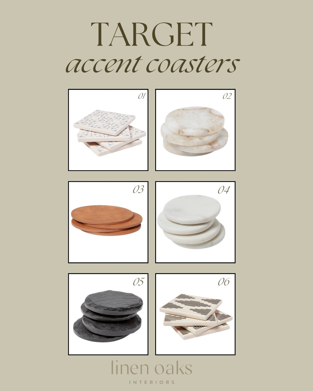  Beautiful and affordable accent coasters from Target! 