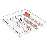 iDesign Linus BPA-Free Plastic Divided Drawer Organizer Tray-13.5" x 13.25" x 2.25", Clear, 6 Sectio | Amazon (US)