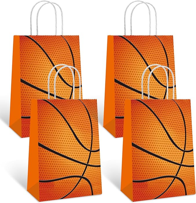 YE 12 PCS Basketball Party Favor Bags Basketball Treat Bags Goodie Gift Themed for Kids Boys Girl... | Amazon (US)
