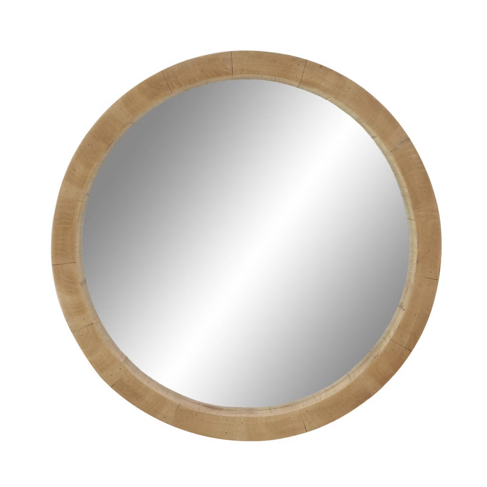 24" Round Wooden Wall Mirror - Olivia & May | Target