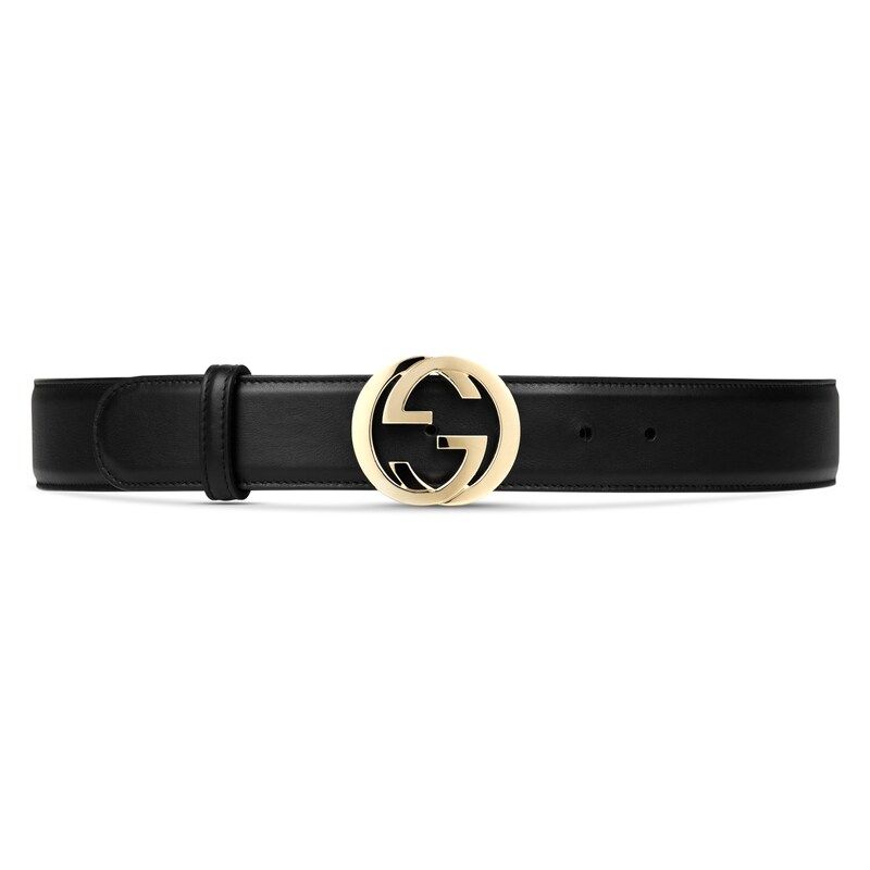 Leather belt with interlocking G buckle | Gucci (UK)