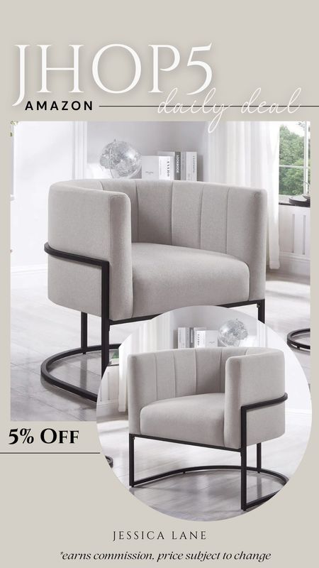 Amazon daily deal, save 5% on this beautiful modern barrel accent chair.Accent chair, dining chair, barrel accent chair, living room furniture, Amazon home, Amazon deal

#LTKsalealert #LTKhome #LTKstyletip
