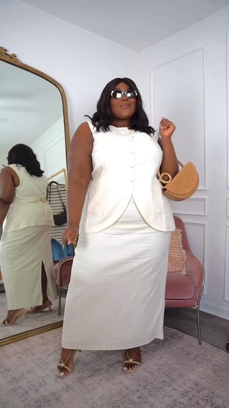 Use code EQLONGWKND for 50% off sale at Eloquii!

If you know me, you know I love a linen moment. This vest and skirt are a set but I’ve linked other items I’ve paired the skirt with! Such a versatile piece, I’m obsessed. 

Skirt in video is a 20 but too large on my waist. No stretch

Vest 20
Bodysuit XL
Moto 3X
Striped Button Down 2X 
Blouse 20 (small in arms)

Plus Size Fashion, Linen Skirt, white skirt, wedding guest dress, country concert outfit, summer dress, sandals, white dress, travel outfit

#LTKsalealert #LTKfindsunder50 #LTKplussize