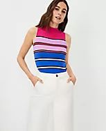 Striped Mock Neck Sweater Shell | Ann Taylor (US)