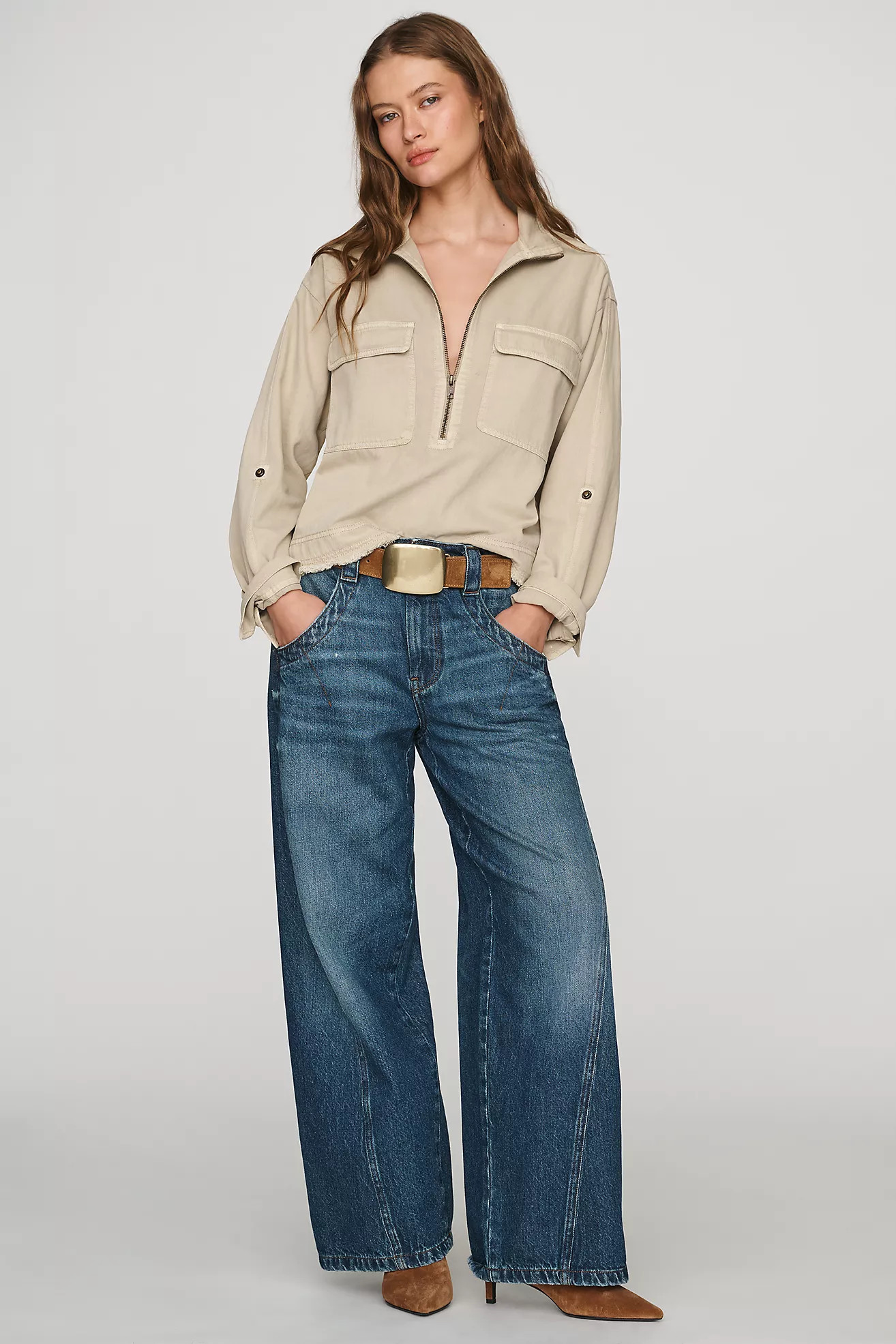 Pilcro Kenny High-Rise Tapered Barrel Jeans | Anthropologie (US)